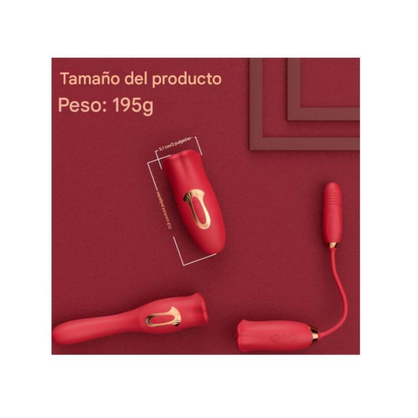 Vibrador Masajeador Sexual de Lengua Femenino Juguete Sexual - Rojo - Imagen 6