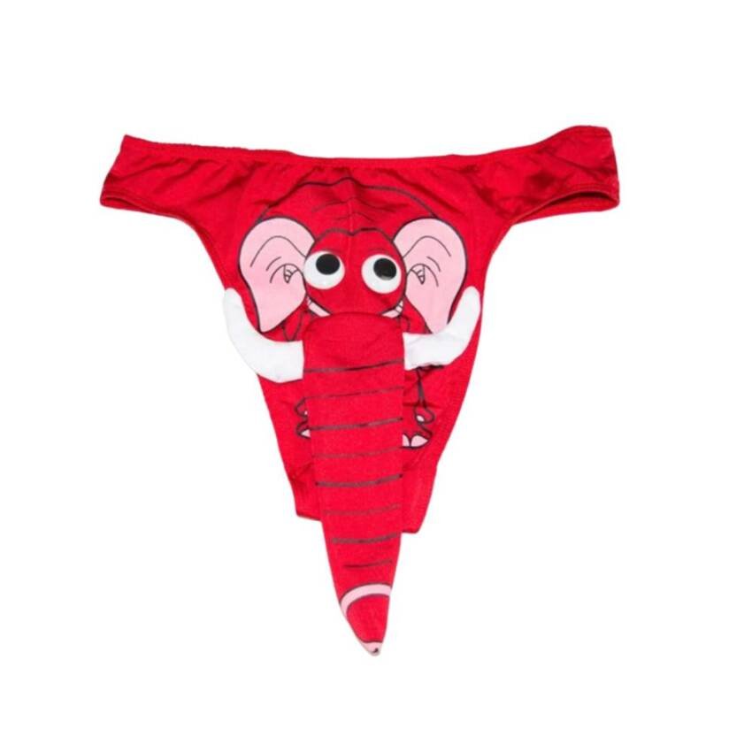 Calzoncillo de Elefante Sexy para Hombre Tanga Sensual - Rojo - Tamaño Único