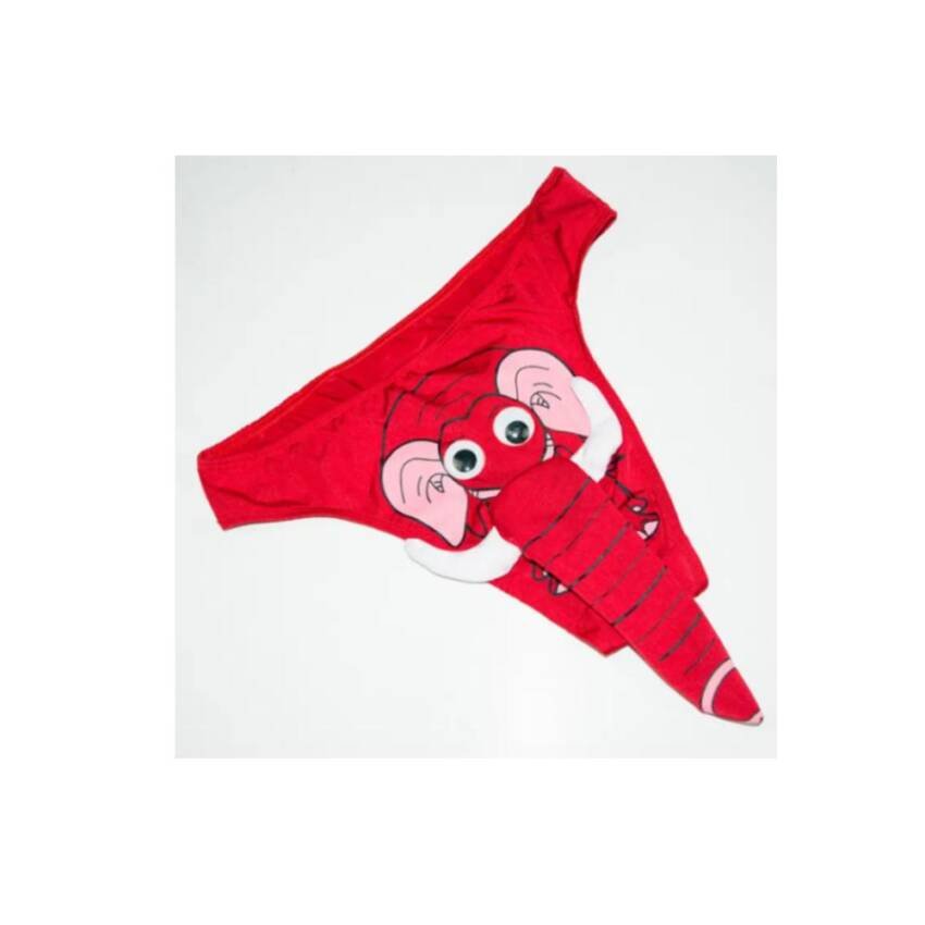 Calzoncillo de Elefante Sexy para Hombre Tanga Sensual - Rojo - Tamaño Único - Imagen 3