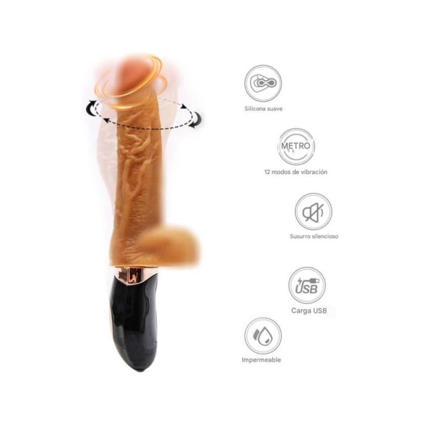 Dildo vibrador hiperrealista con rotación 360 Sex Recargable - Imagen 3