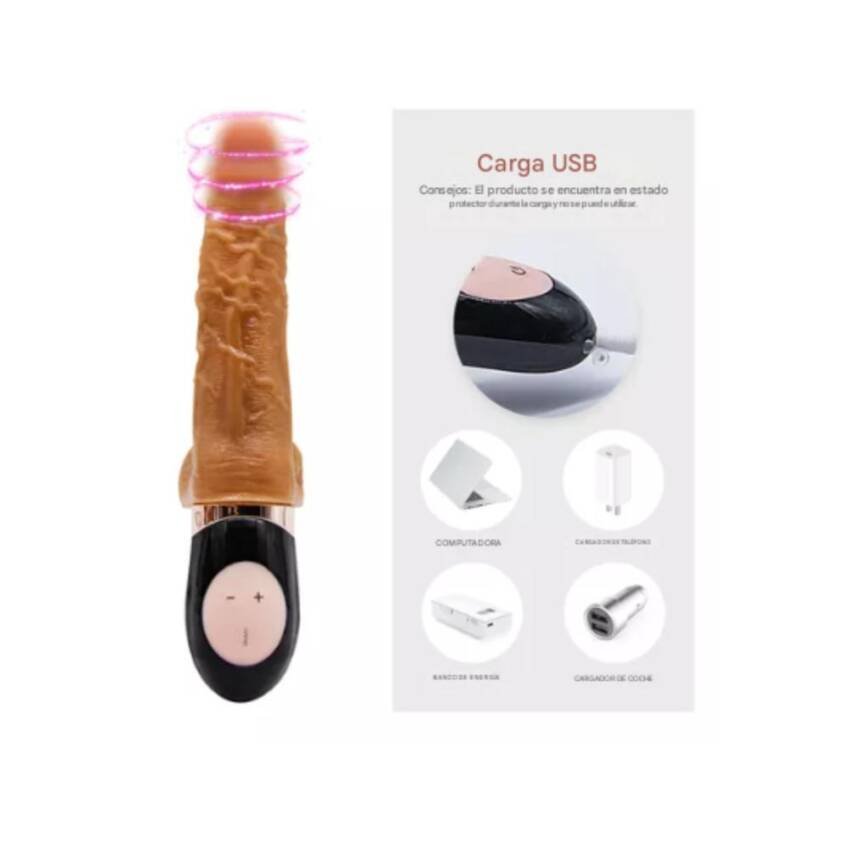 Dildo vibrador hiperrealista con rotación 360 Sex Recargable - Imagen 4