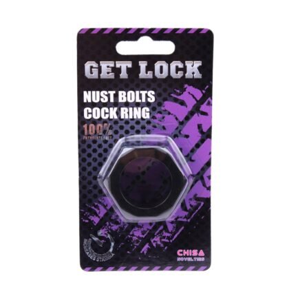 Anillo negro Get Lock CHISA de diseño hexagonal