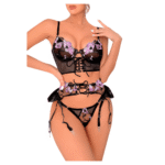 Conjunto de encaje negro N°9821