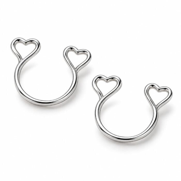Piercing Falso A Presión Con Corazones Sin Perforar - Imagen 6