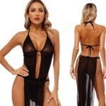 Camison Lenceria Erotica Transparentede Malla Pecho Desnudo - Imagen 11