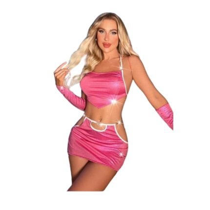 Disfraz Sexy Mariposa Campanita Rosa Erotica Mujer