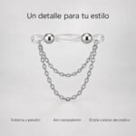 Piercing Falso A Presión Con Doble Cadena Sin Perforación - Imagen 2