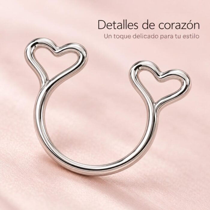 Piercing Falso A Presión Con Corazones Sin Perforar - Imagen 10