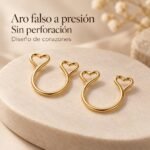 Piercing Falso A Presión Con Corazones Sin Perforar - Imagen 4