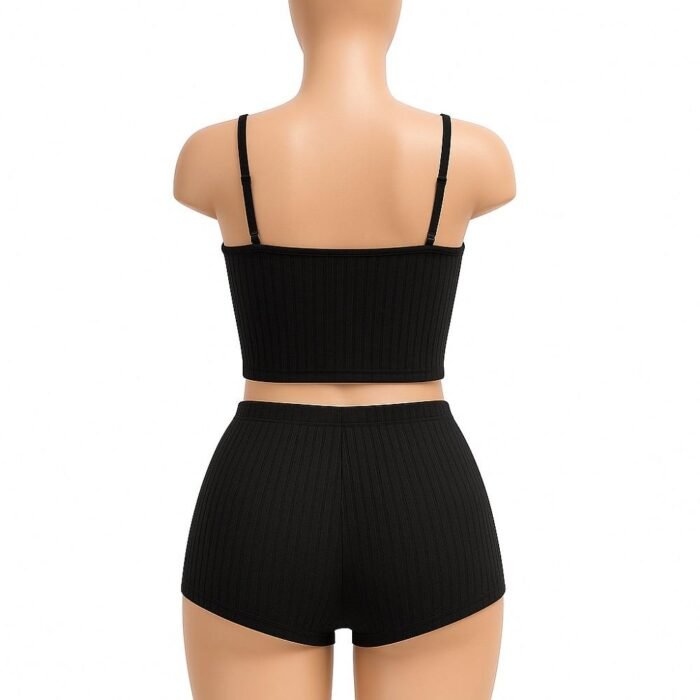 Conjunto De Pijama Lencería Encaje Camisola Con Pantalones - Imagen 4