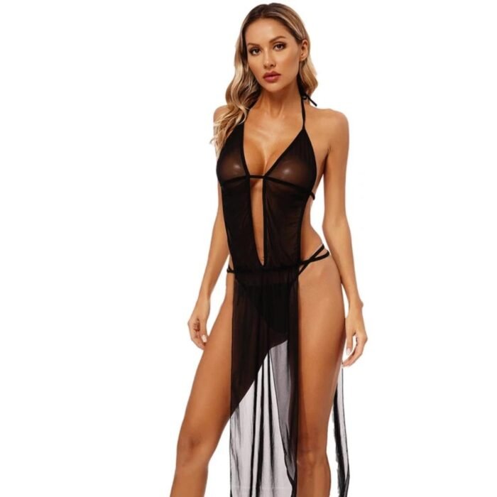 Camison Lenceria Erotica Transparentede Malla Pecho Desnudo - Imagen 5