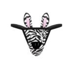 Calzoncillo de Cebra para Hombre Disfraz Tanga Erótica Sexy - Negro - Tamaño Único - Imagen 3