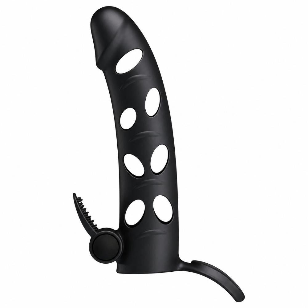 anymarket-52210ac0-e33b-4dff-93f5-87bbaf815a39.jpg Funda Extensora Pene + Anillo Vibrador Estimulador De Clitoris - Imagen 1