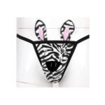 Calzoncillo de Cebra para Hombre Disfraz Tanga Erótica Sexy - Negro - Tamaño Único - Imagen 4