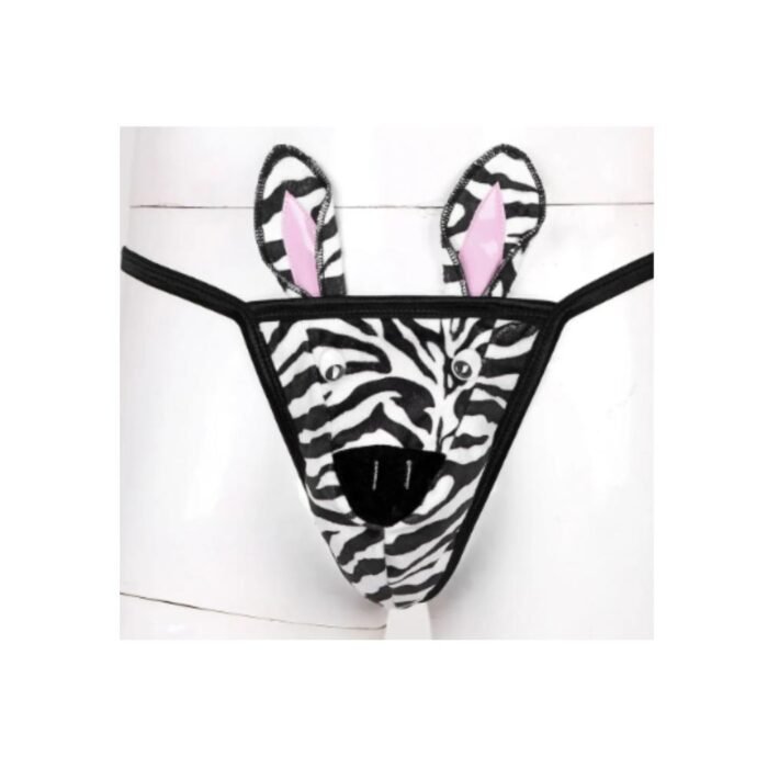 Calzoncillo de Cebra para Hombre Disfraz Tanga Erótica Sexy - Negro - Tamaño Único - Imagen 4