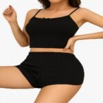 Conjunto De Pijama Lencería Encaje Camisola Con Pantalones