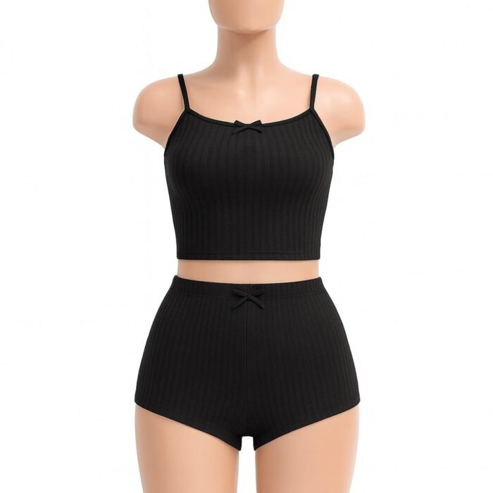 Conjunto De Pijama Lencería Encaje Camisola Con Pantalones - Imagen 2