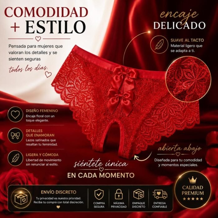 Calzones Sexy  Abiertos Lencería Encaje Bragas - Imagen 7