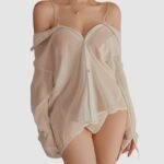 Conjunto Pijama Lenceria Mujer Camisa con tirantes sexy - Imagen 6