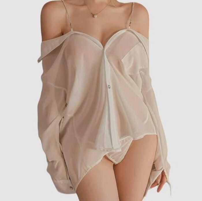 Conjunto Pijama Lenceria Mujer Camisa con tirantes sexy - Imagen 6