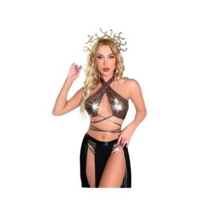 Disfraz Sexy Serpiente Medusa Espalda Abierta Mujer