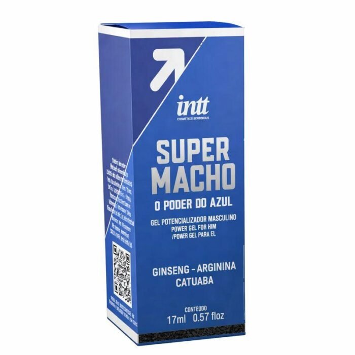 Gel Masculino Super Macho Intt 17ml Potenciador Azul  Neutro - Imagen 3