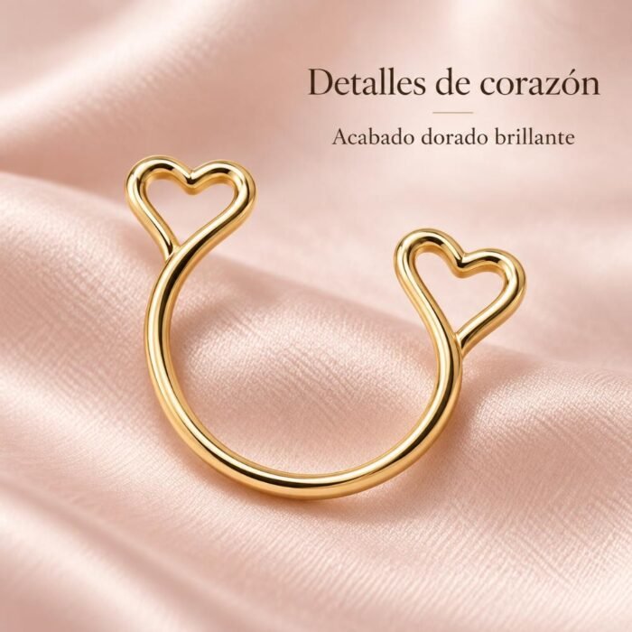 Piercing Falso A Presión Con Corazones Sin Perforar - Imagen 5
