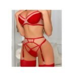 Conjunto de lencería Sexy brasier bragas liguero Erótico - Imagen 8