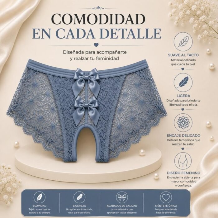 Calzones Sexy  Abiertos Lencería Encaje Bragas - Imagen 20