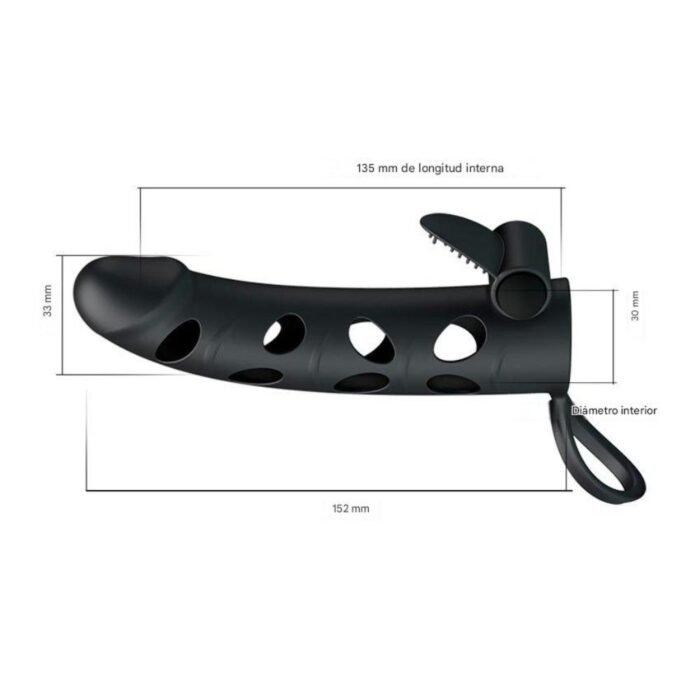 Funda Extensora Pene +  Anillo Vibrador Estimulador De Clitoris - Imagen 4