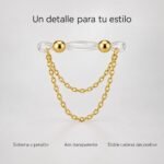 Piercing Falso A Presión Con Doble Cadena Sin Perforación - Imagen 7