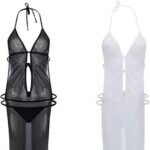 Camison Lenceria Erotica Transparentede Malla Pecho Desnudo - Imagen 12