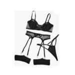 Conjunto de lencería Sexy brasier bragas liguero Erótico - Imagen 5