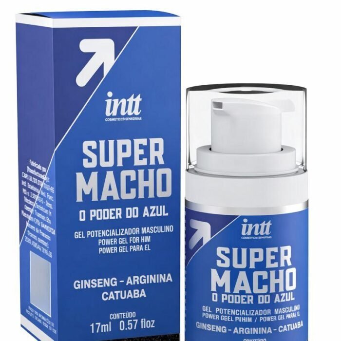 Gel Masculino Super Macho Intt 17ml Potenciador Azul  Neutro - Imagen 4