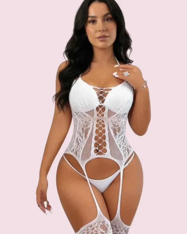 Lencería Sexy Encaje Manga Larga - Diseño Floral Sofisticado