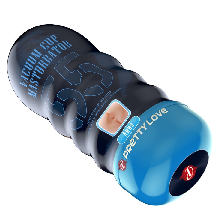 Masturbador Pretty Love Vacuum Cup BM-00900T58-1 azul: tapa y cuerpo