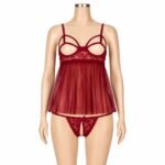 Lencería Vestido Senos Libres Tanga Abierta - Elegancia y Sensualidad - Imagen 4
