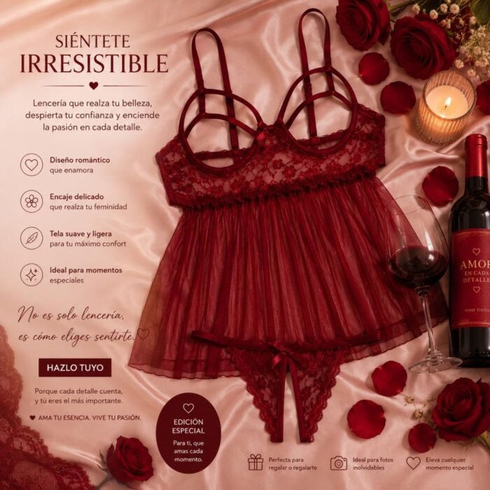 Lencería Vestido Senos Libres Tanga Abierta - Elegancia y Sensualidad - Imagen 10