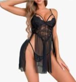 Lencería Babydoll Sexy Encaje - Elegante Conjunto 2 Piezas