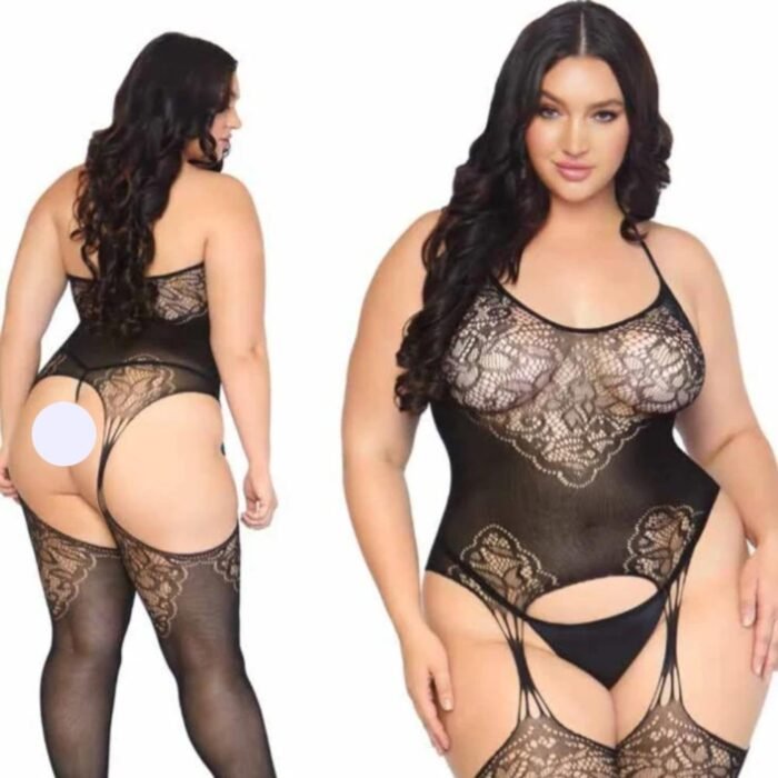 Lencería Body Talla Grande - Diseño Sexy y Elegante con Medias - Imagen 3