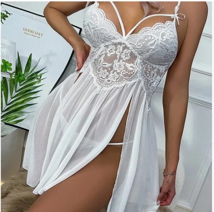 Lencería Babydoll Sexy Encaje - Elegante Conjunto 2 Piezas - Imagen 10