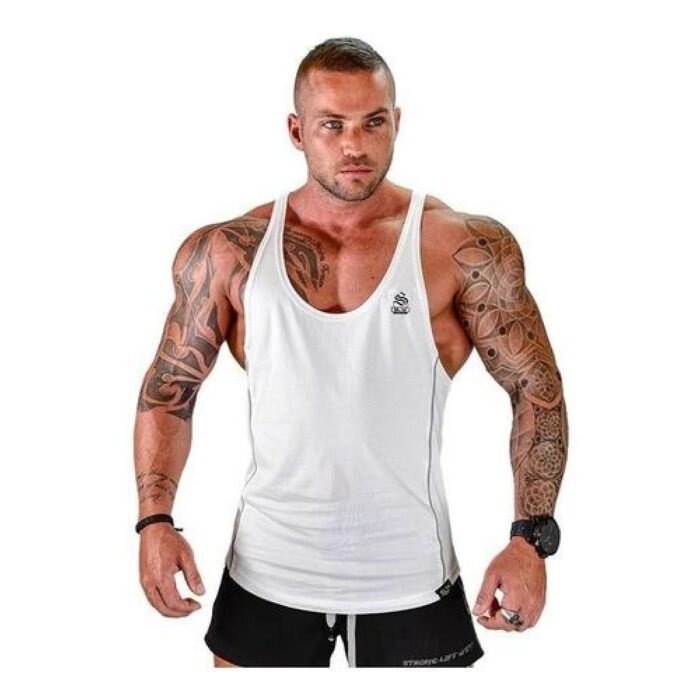 Polera Musculosa Gym Algodón Fitness - Escote V y Confort Superior - Imagen 5