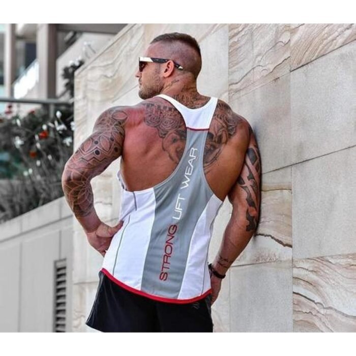 Polera Musculosa Gym Algodón Fitness - Escote V y Confort Superior - Imagen 8
