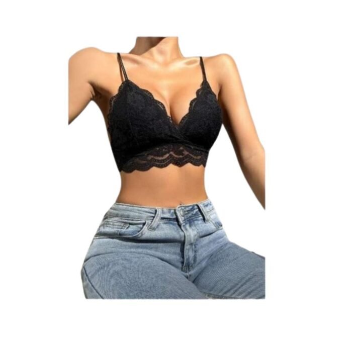 Sosten Bralette Abanico Encaje Floral - Elegancia y Comodidad Ligera - Imagen 3