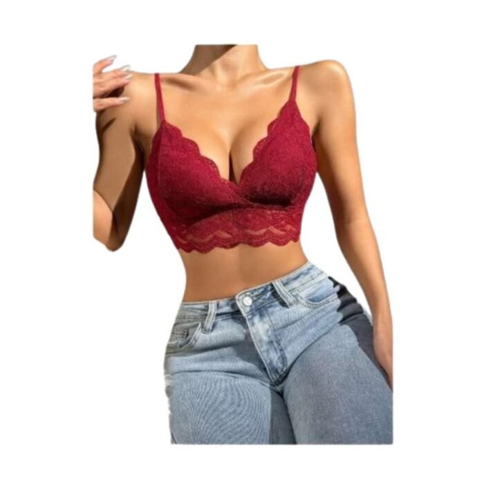Sosten Bralette Abanico Encaje Floral - Elegancia y Comodidad Ligera - Imagen 9