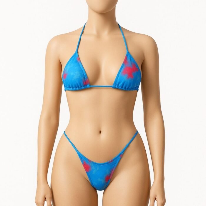 Bikini micro triángulo sexy - Estampado vibrante y ajuste perfecto - Imagen 2