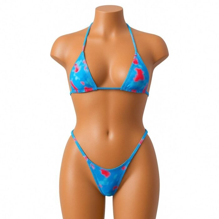 Bikini micro triángulo sexy - Estampado vibrante y ajuste perfecto - Imagen 4