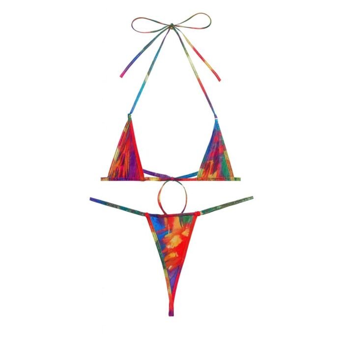Bikini micro triángulo sexy - Estampado vibrante y ajuste perfecto - Imagen 5