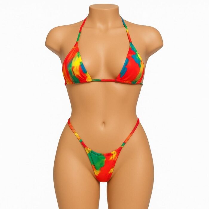 Bikini micro triángulo sexy - Estampado vibrante y ajuste perfecto - Imagen 8