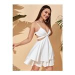 Vestido casual escote lateral - Algodón strapless para mujer - Imagen 5